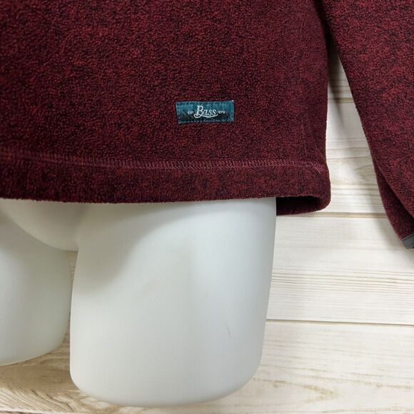G.H. Bass & Co Explorer Burgundy Fleece 1/4 Zip Pullover Large - Picture 3 of 8